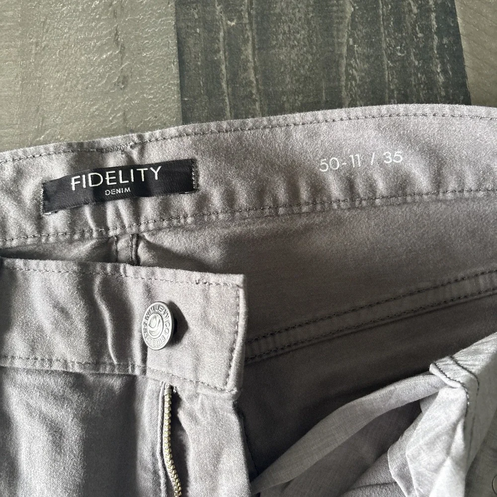 Fidelity Denim Classic Straight Pants Havana Twill size 35 Charcoal Gray NWOT - Picture 3 of 12